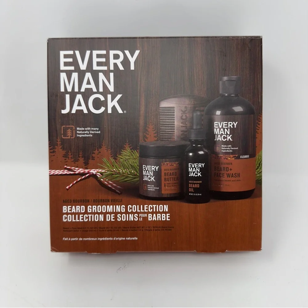 Every Man Jack NEW Beard Grooming Collection Aged Bourbon scent